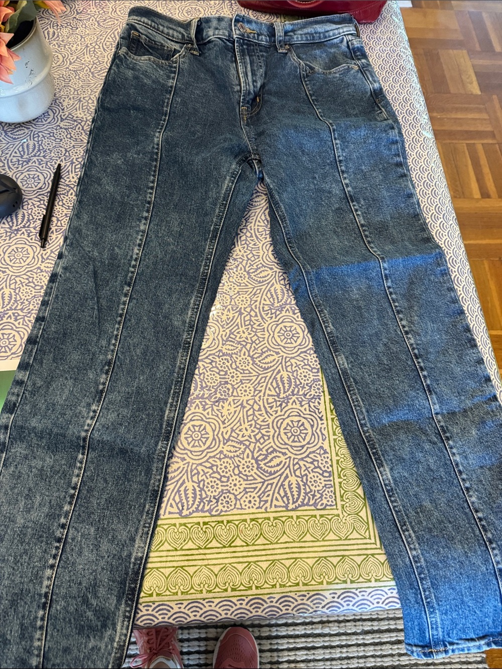 GAP Blue High-Rise Straight Jeans